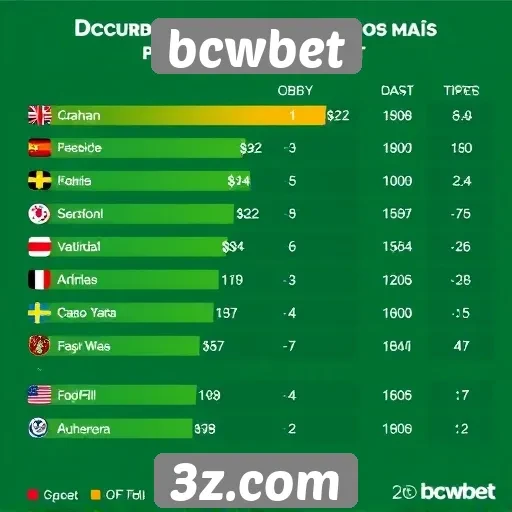 Estatísticas de jogos mais populares no bcwbet